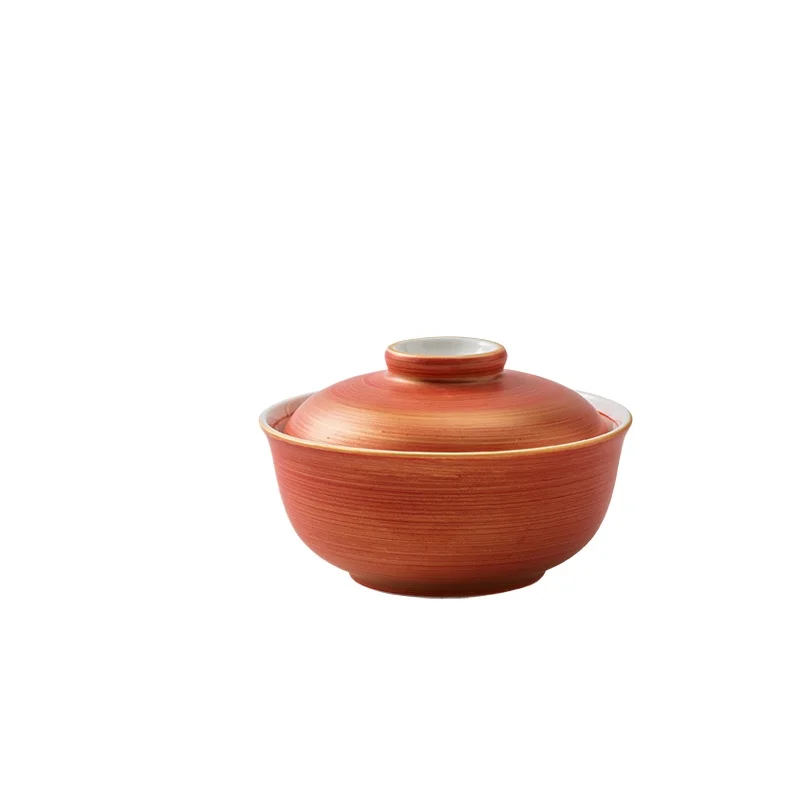 

*Small bowl with lid, fine dining restaurant tableware, ceramic stew pot, small soup cup, stew cup
