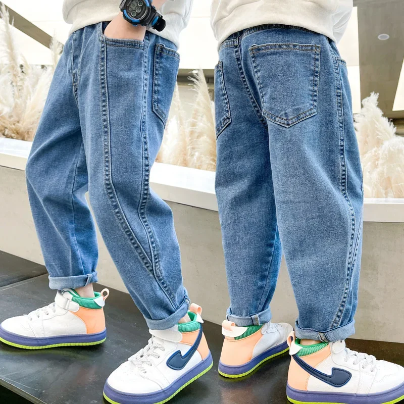 Vintage Baby Spring Autumn Jeans Pants For Boys Children Kids Trousers Clothing Teenagers Gift Home Outdoor High Quality