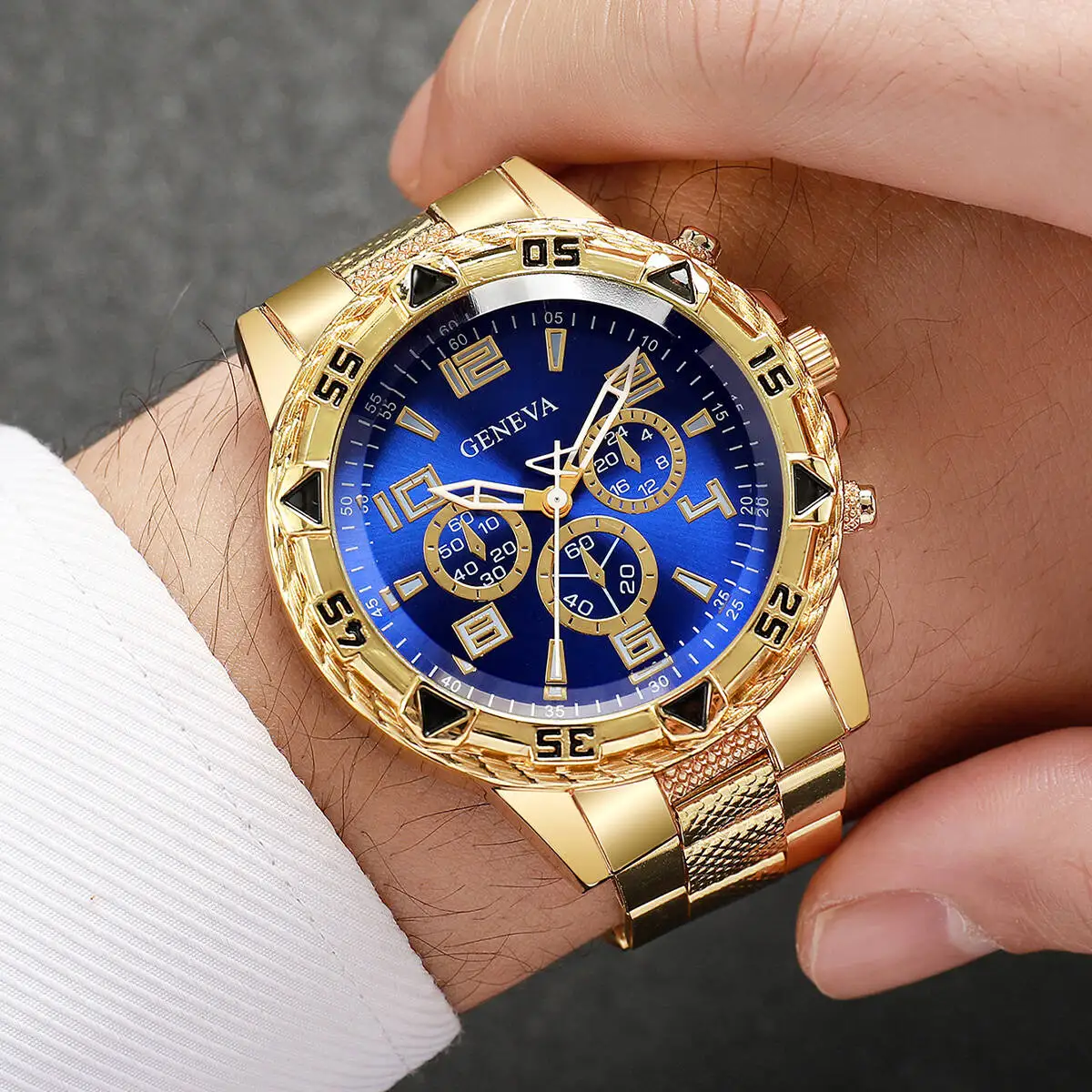 1/4PCS Fashion Men Business Quartz Watch Luxury Big Dial Men's Analog Wristwatches Clock Gift Reloj Hombre（Without Box）