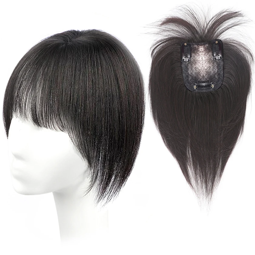 25CM 3D hair bangs 100% Real Human Hair Bangs Clip In Hair Extensions French Bangs Clip In Fake Bangs For Natural Hair