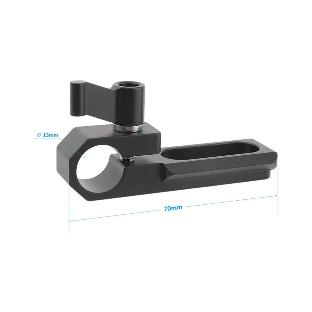 SZRIG Single 15mm Rod Clamp with NATO Rail Black Wingnut For Photo Studio Accessory