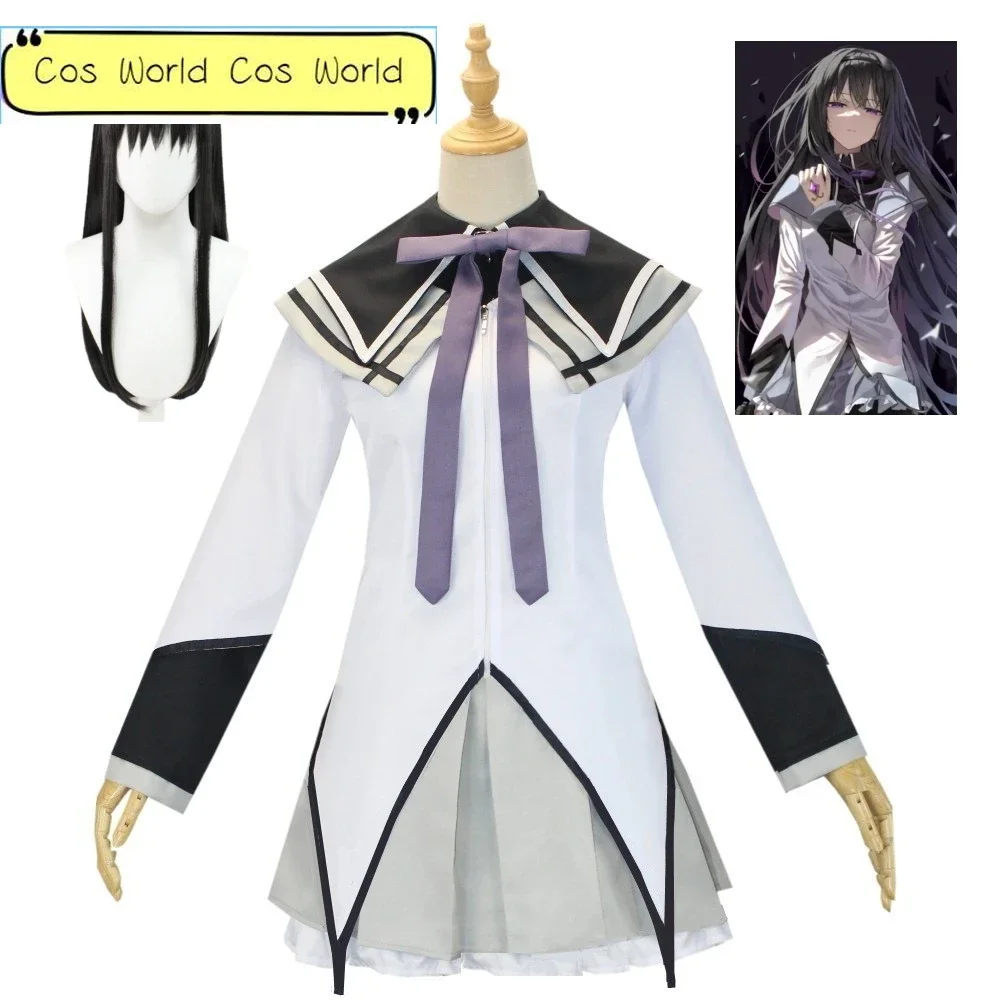 

Anime Puella Magi Madoka Magica Akemi Homura Cosplay Costume Dress Wig Full Suit Halloween Role Play Women Girls Lovely Dress