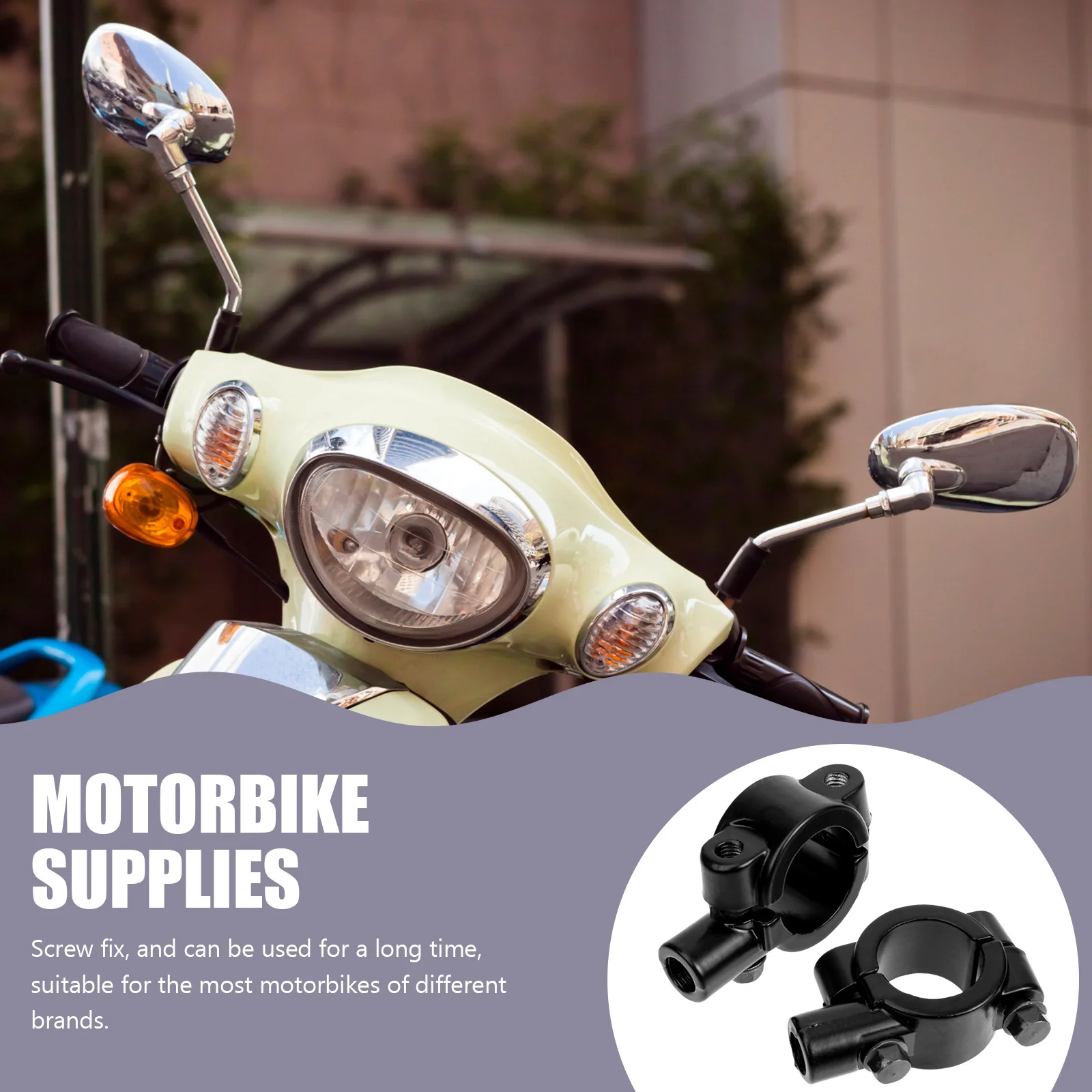 

2Pcs Motorbike Mirror Holder Universal Workmanship Safe Riding Accessory for Most Bikes Long Term Use