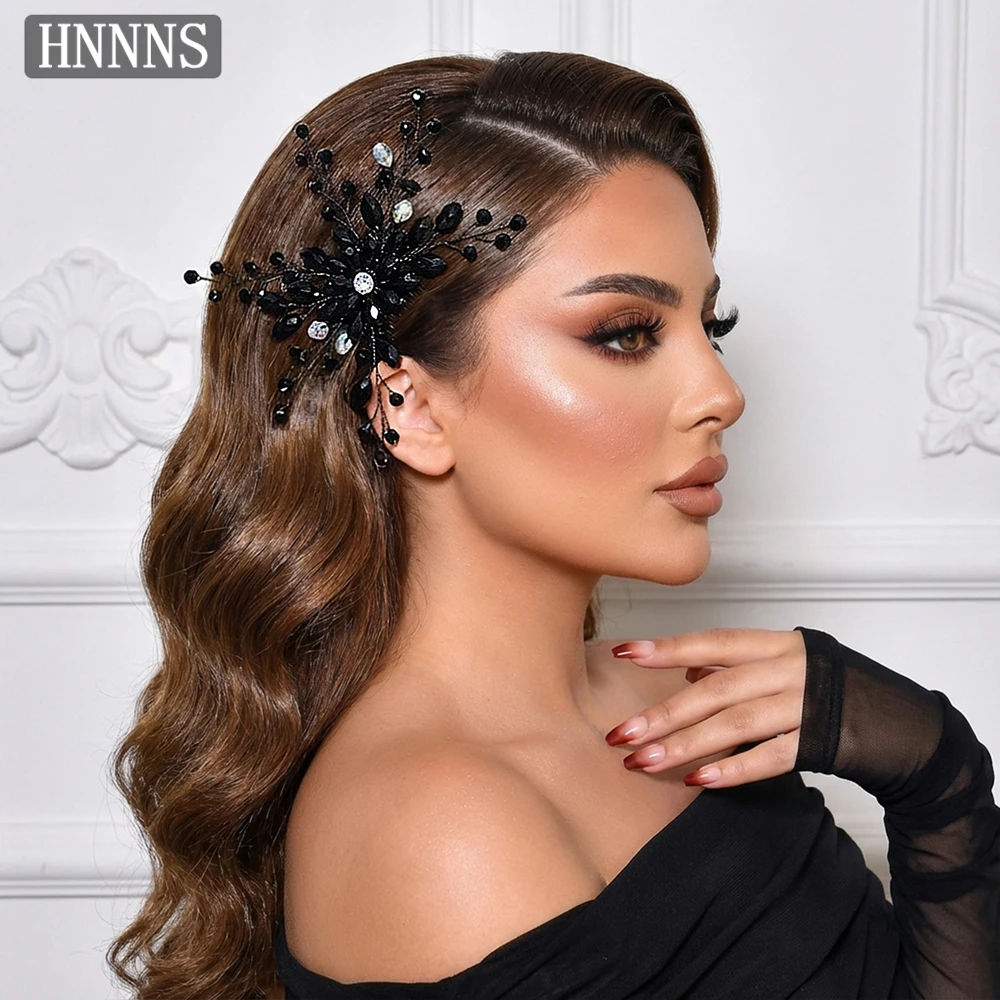 

YouLaPan Fashion Bridal Hair Comb Wedding Black Color Rhinestone Hair Accessories Women Jewelry Headpiece Party Headwear YXA348