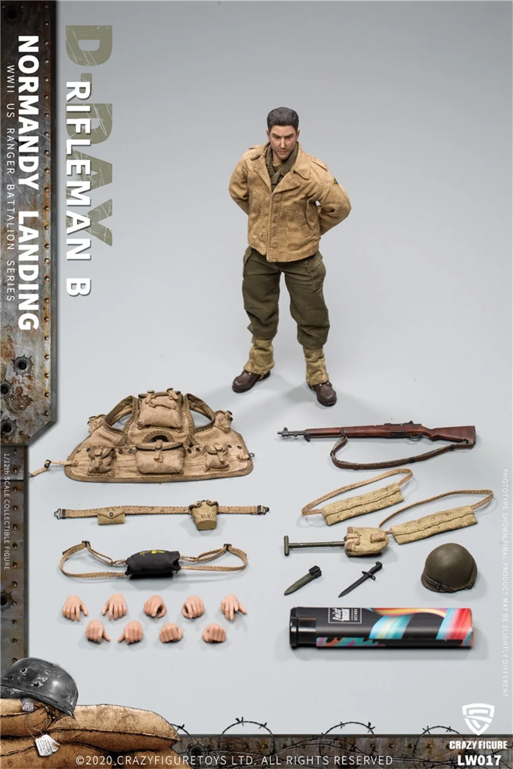 Crazy Figure 1/12 LW017 WWII U.S. Rangers On D-Day Rifleman B Full