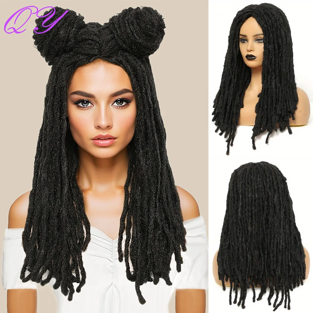 Women's Long Dreadlocks Wig African Traditional Black Wig Synthetic Fiber Wig Suitable For Daily Wearsuitable For Daily Wear