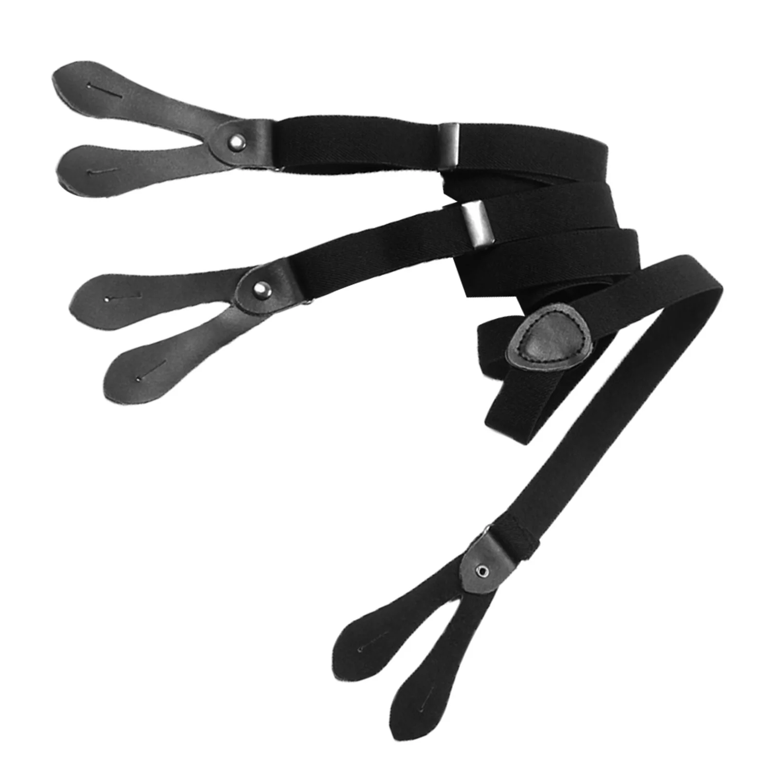 Y الظهر الحمالات للجنسين قابل للتعديل 110X2Cm حزام مطاط أسود زر المرفقات للسراويل ملابس رسمية السراويل