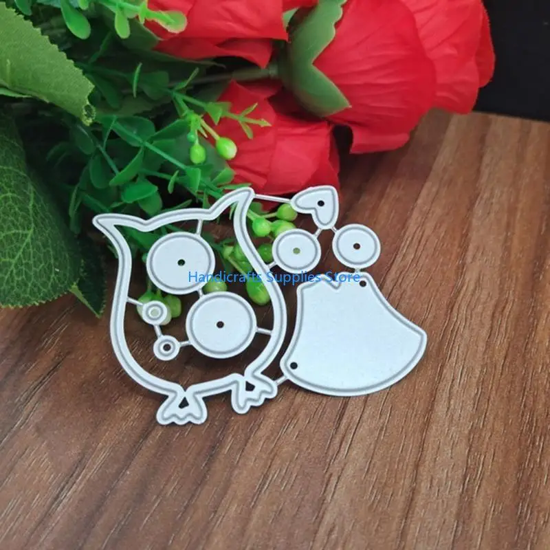 R1WA Owl Cutting Die Cartoon Owl Embossing Script Die Stencils DIY Decorations