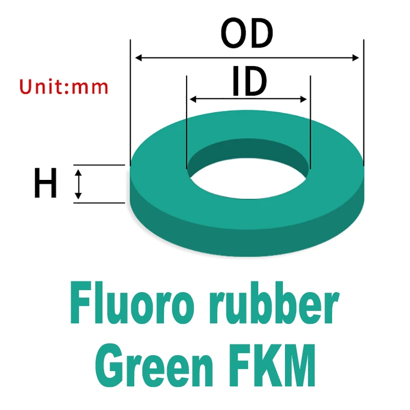 Flat Gasket H3mm M9-42mm Washer NBR VMQ FKM EPDM Fluorine Black Nitrile Rubber Silicone Seals Washer Red White O Ring