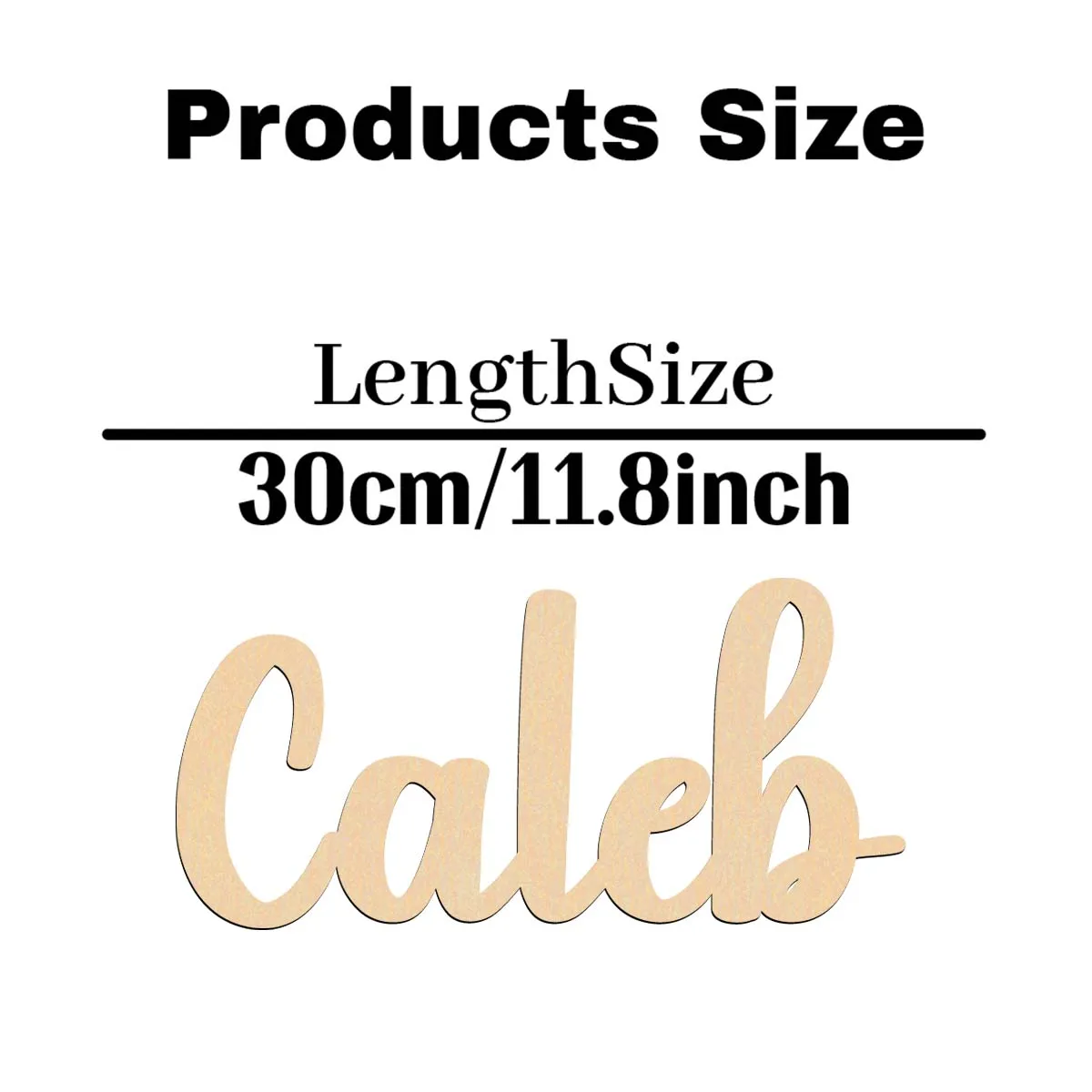 Plaque en bois avec nom personnalisé, caleb mignon, signe découpé au Laser, fabriqué à la main avec une lettrage cursive élégant, 1 pièce