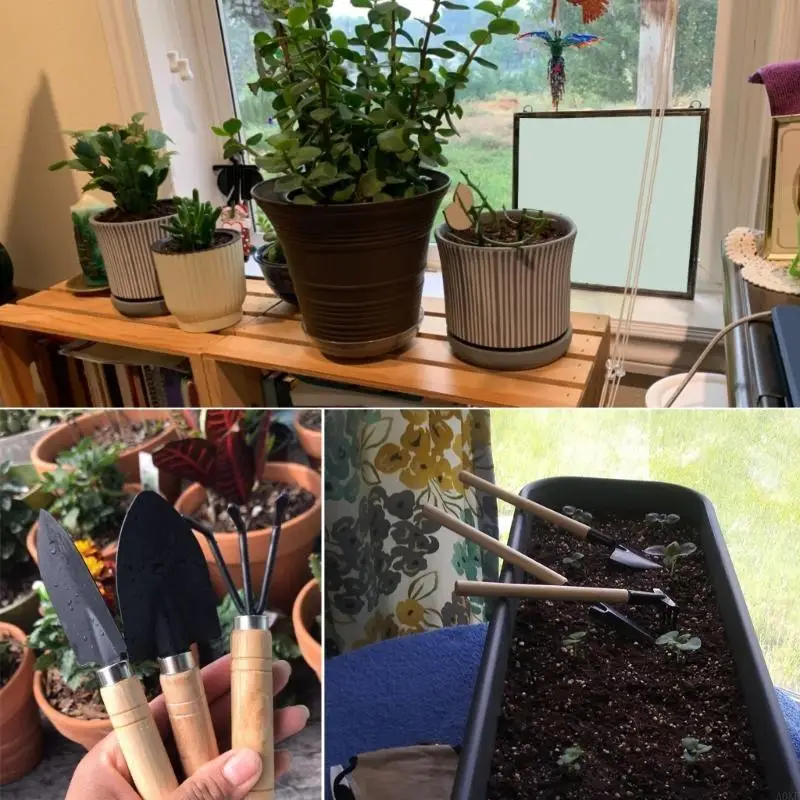 Porta a 3 pezzi Strumento da giardino set per i giardini balcone per cura delle piante per interni esterni A0KF