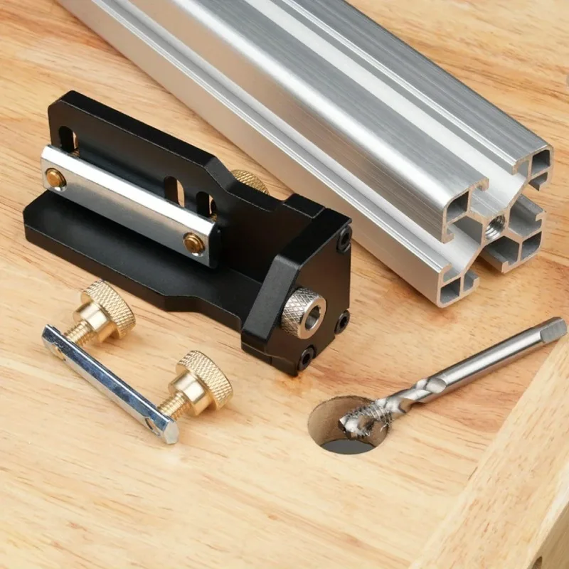 Versatile Adjustable Manual Tapping Jig Locator for 20/30/40 Aluminum Profiles Furniture Making Thread Guide Auxiliary Tool