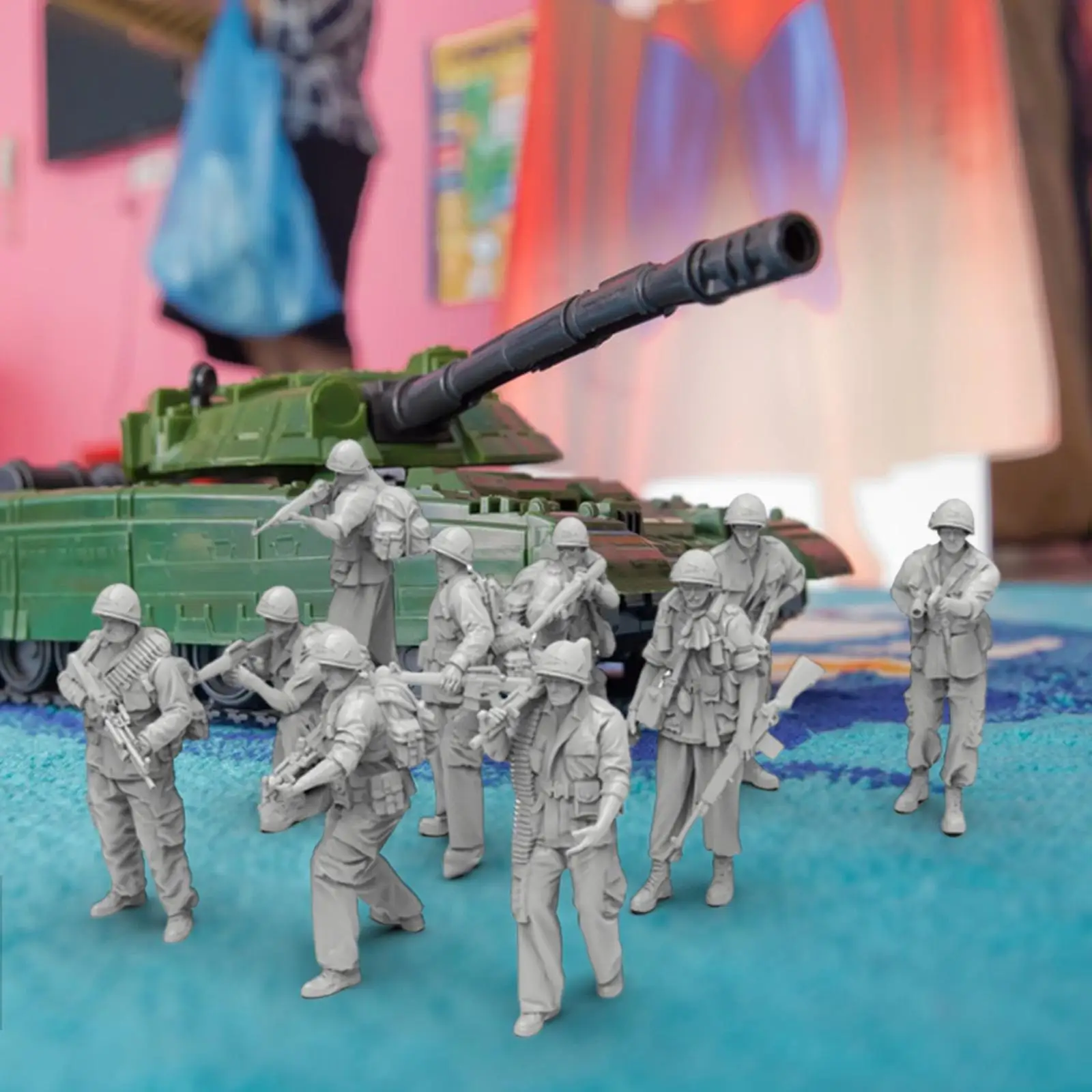 

10Pcs Soldier Models 1/72 Playset Toys Miniature Figurines Diorama Layout for Games Hobby Crafts Sand Table Miniature Scene