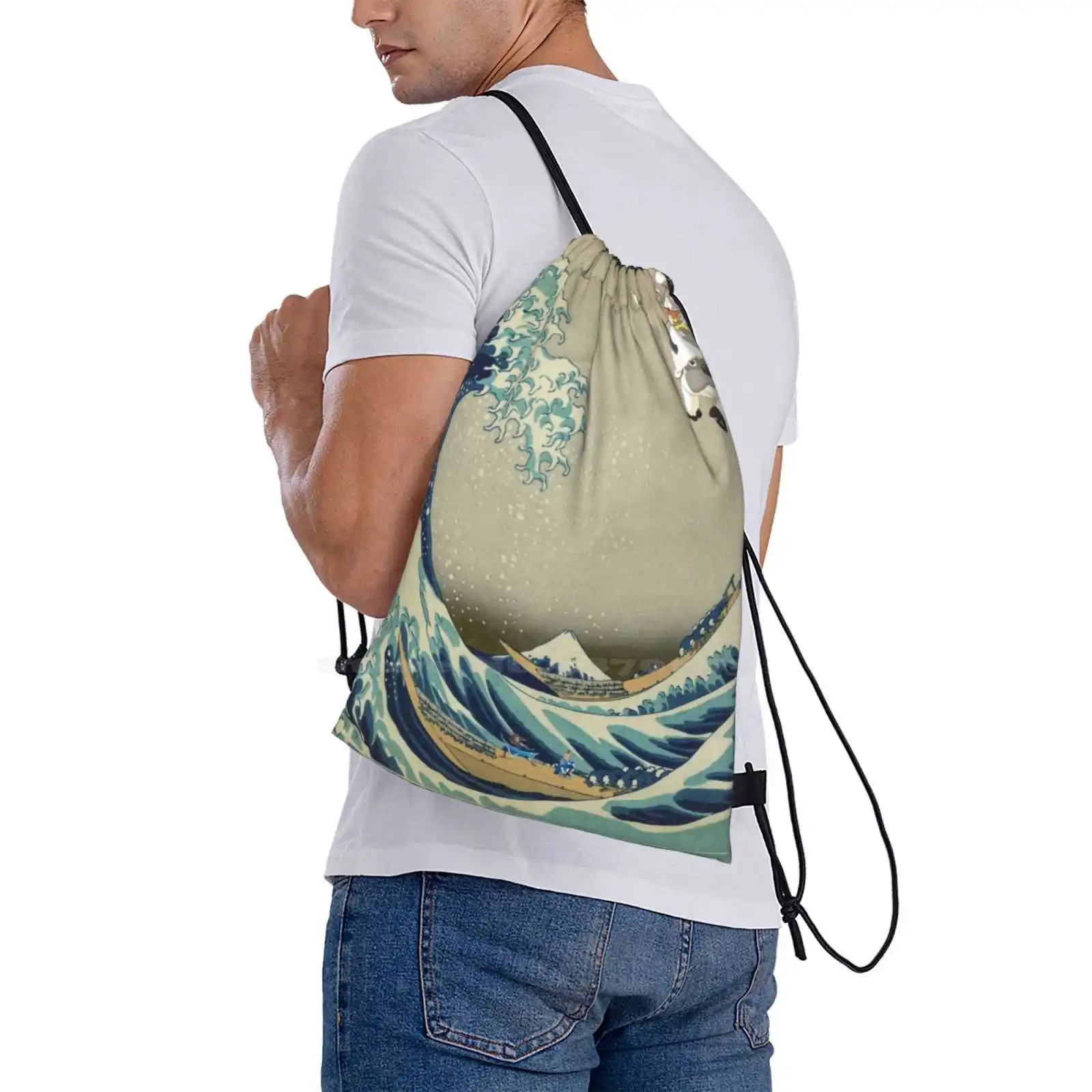 Mochila escolar The Great Wave Off Katara, bolso de moda, Kanagawa Anng Flying Bison The Last, gran oferta