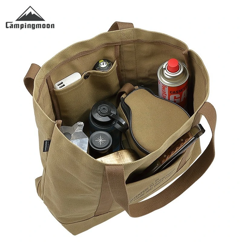 

Сумка-шоппер CAMPINGMOON B-189 из плотного хлопка, большая вместительная сумка для хранения мелочей для кемпинга, на плечо
