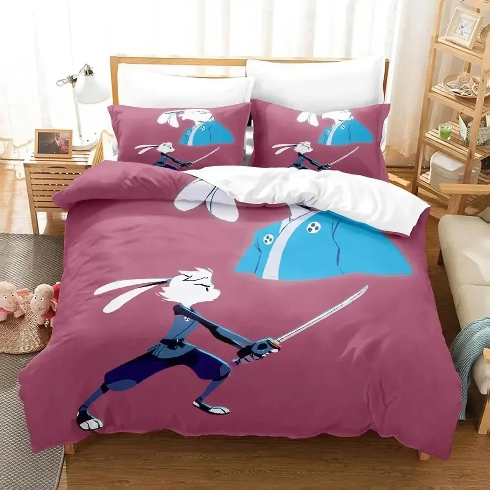 Samurai Rabbit Usagi Chronicles Bedding Set Duvet Cover Bed Set Quilt Cover Pillowcase Comforter king Queen Size Boys Adult