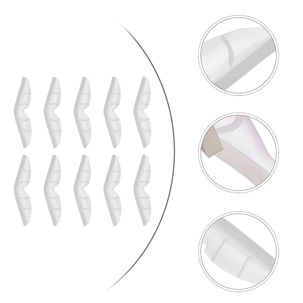 20 Pcs Anti-fogger Nose Pads for Glasses Silicone Protection Cushions Inner Strips White Seal Bridge Supports