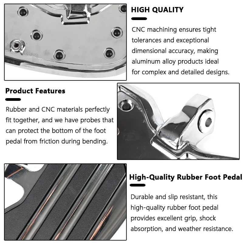 Rider Floorboards Driver Passenger Footboard Front/Rear Foot Rest Pedal Wide Footrest For Indian Scout Sixty Rogue Twenty Bobber