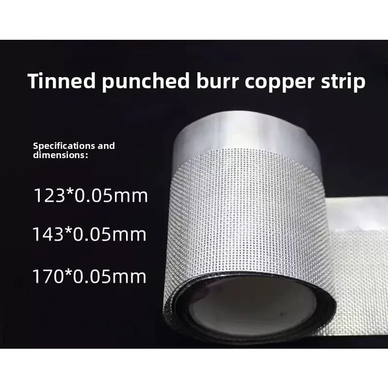 Tin Plated Punched Copper Strip Anode Current Collector For Zinc Nickel Battery Lab Research