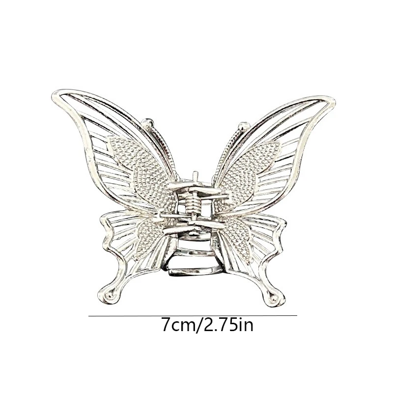 Griffe de cheveux papillon métallique exquise et élégante, modèles complexes, styles Boho parfaits, accessoires pour cheveux fantaisistes quotidiens, 1 pièce