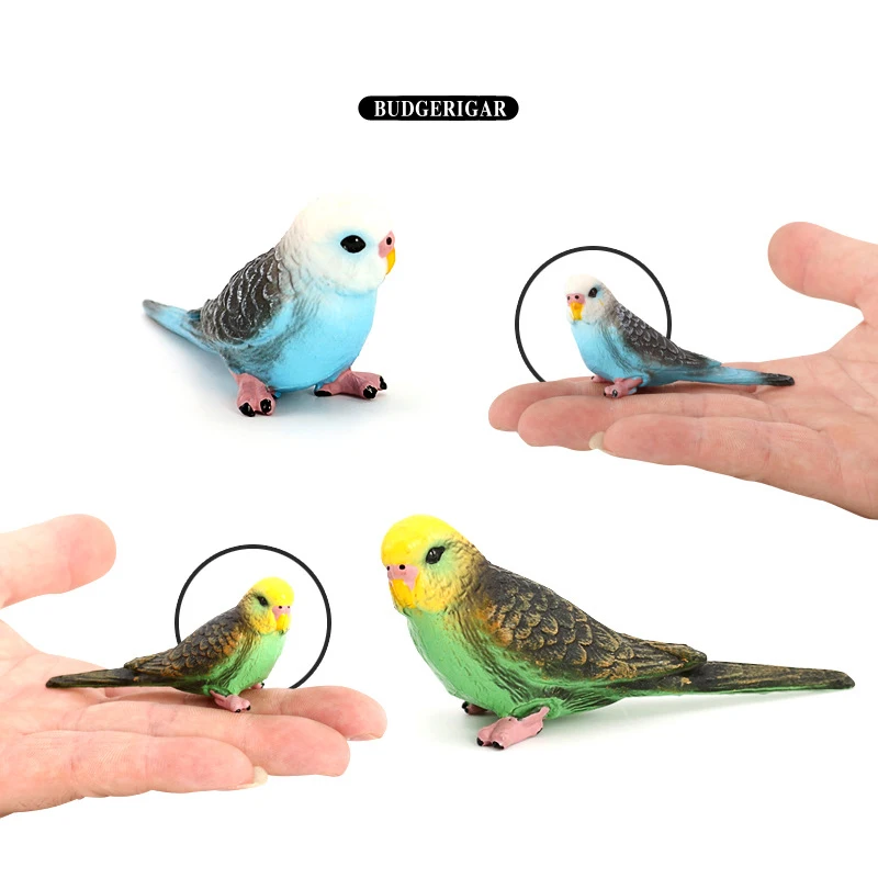 Miniature Parakeet Animal Model Creative Simulation Parrot Landscape Ornament Lawn Figurine Artificial Bird Photography Props