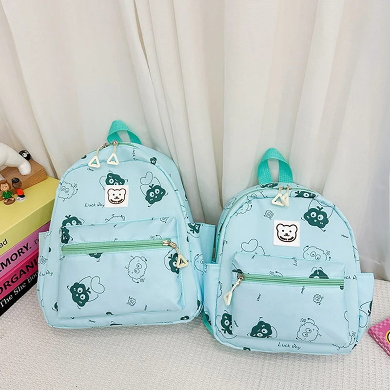 Mochila con estampado de dibujos animados para niños, mochila escolar para estudiantes de guardería, oso lindo dulce, gran capacidad, informal, combina con todo