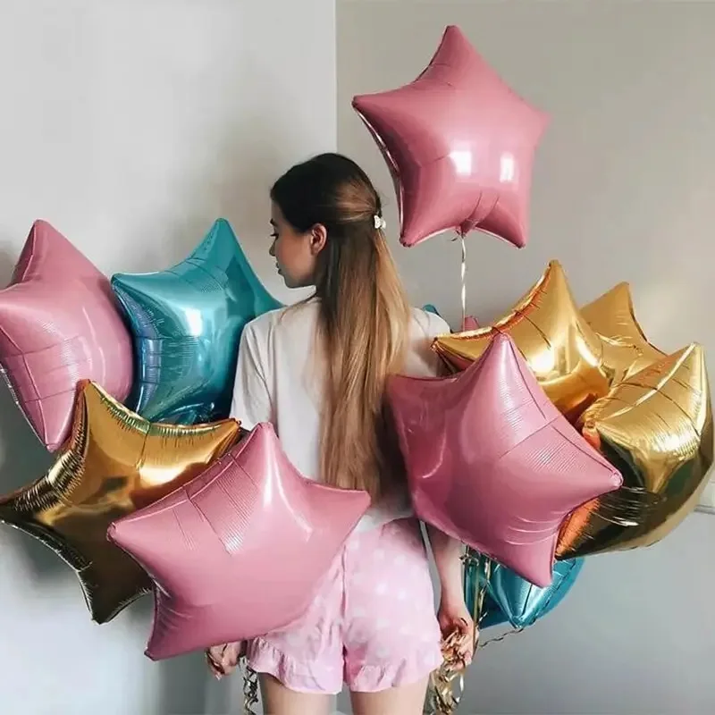 10 Stück Stern-Folienballons, 45,7 cm, Mattgold, cremefarben, Sternform, Folien-Mylar-Luftballons, Geburtstag, Hochzeit, Abschlussfeier, Weihnachten, Helium, Globos – Detail 12