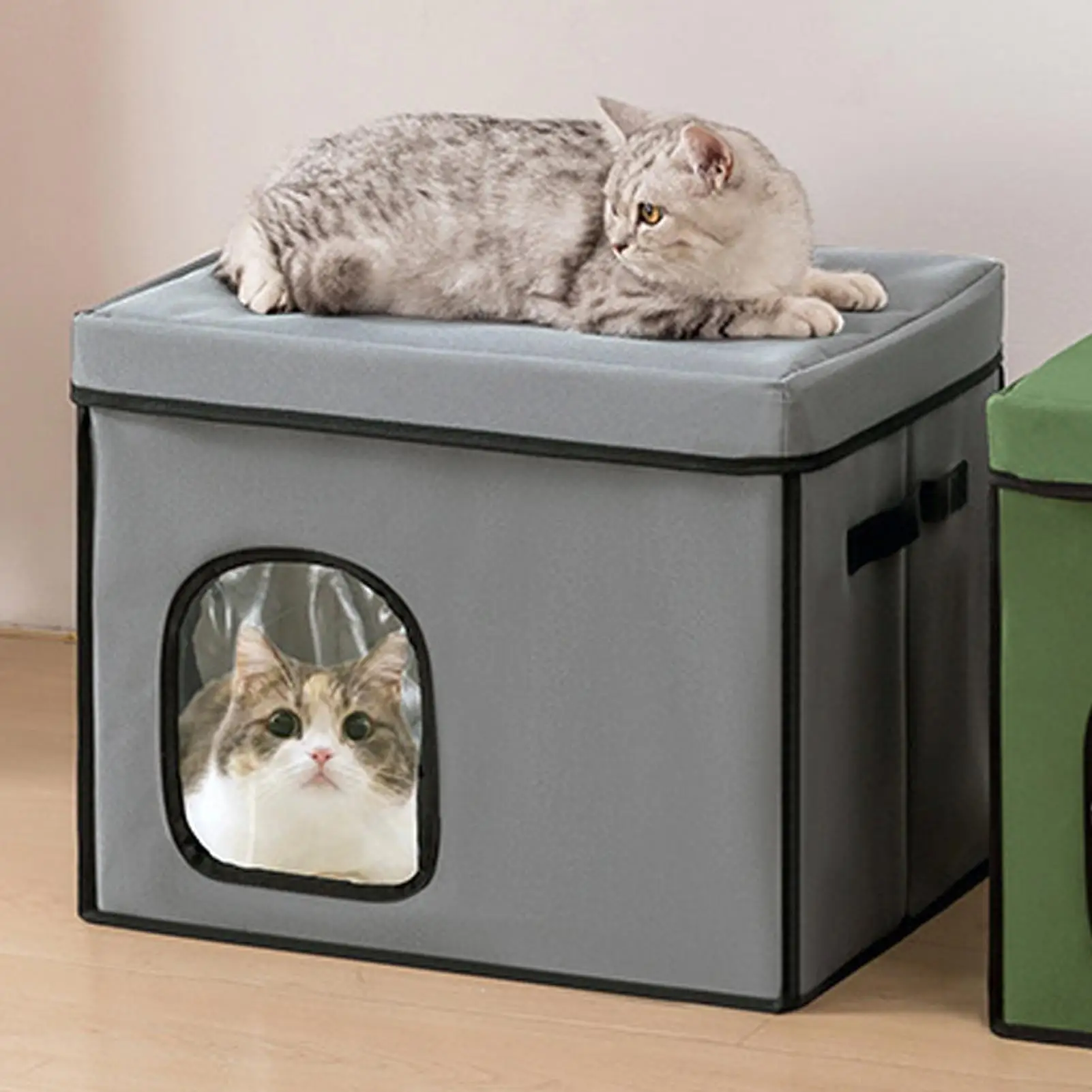 

Cooling Cat House Foldable Cat Air Conditioning House Cold Sleeping Enclosure Pet Supply for Outdoor Balcony Apartment Bedroom