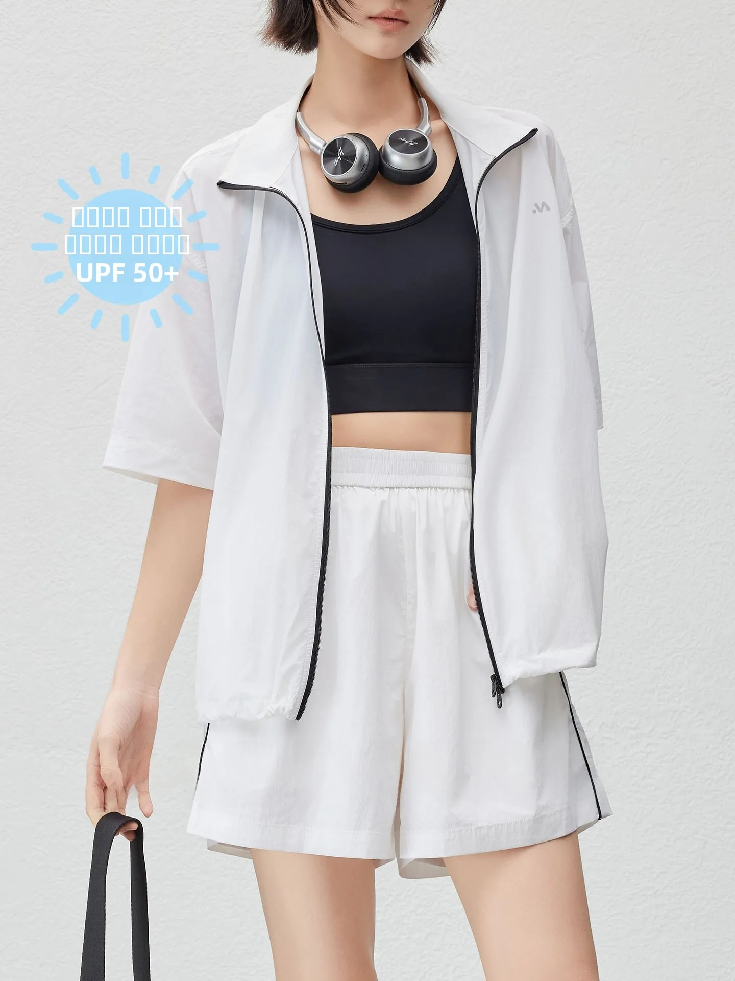 

MeiYang Summer Sun Protection Set UPF50 Water Resistant Cooling Feel Faionable Two-Piece Suit Nylon ort Sve Zipper Clo...