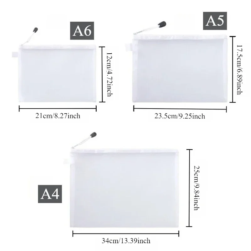 10PCS 장난감 보관 가방 빌딩 블록 하위 패키지 가방 어린이 작은 입자 지퍼 투명 메쉬 거즈 메쉬 가방 A4/A5/A6