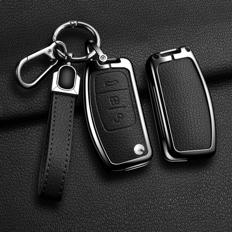 New Auto Zinc Alloy Car Folding Key Case Cover For Ford Fiesta Focus 2 Ecosport Kuga Escape Falcon B-Max C-Max Eco Sport Galaxy