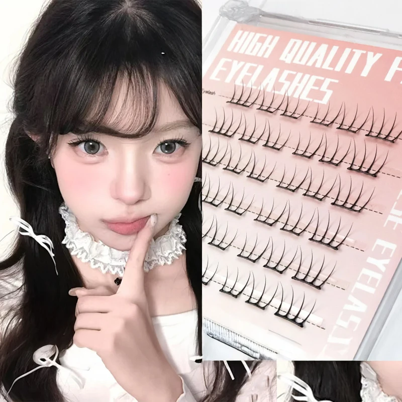 

Self Adhesive Reusable Korean 5D Fluffy Cluster Eyelash Extensions No Glue Needed DIY Bottom Lashes For Home Use