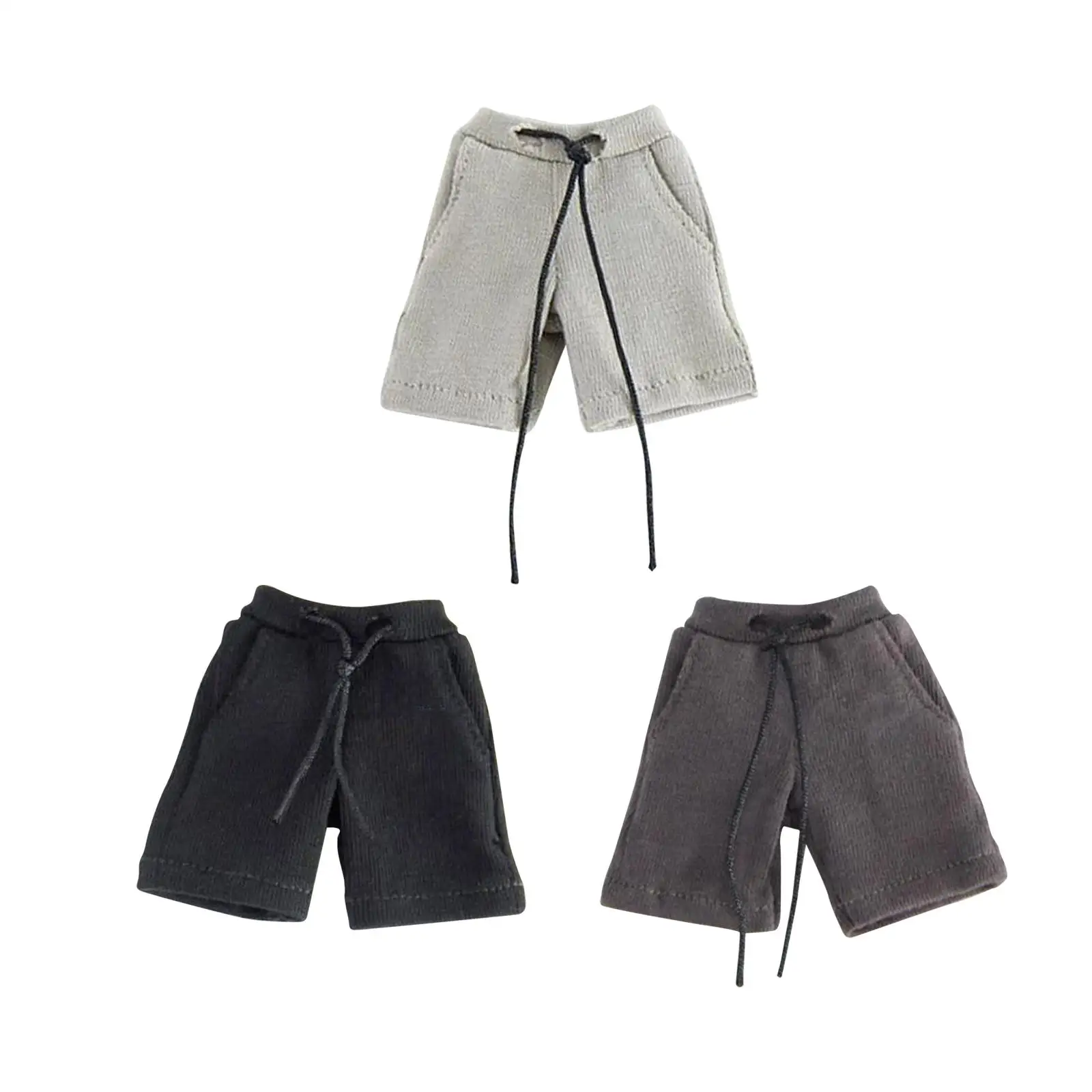 Shorts miniatures pour hommes, échelle 1:12, accessoires, tenue, figure masculine, pantalon, costume pour 6 en effet