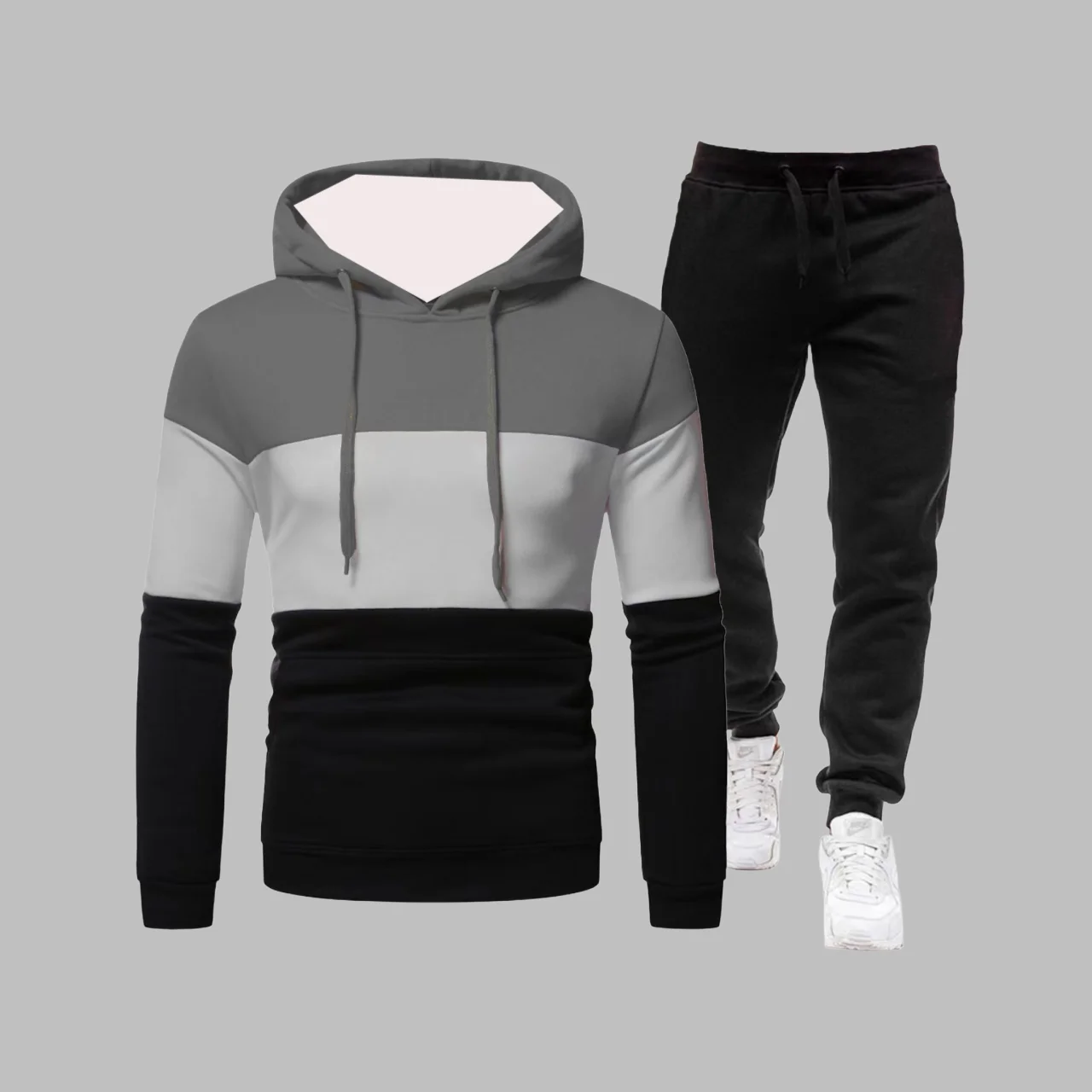 

Autumn/Winter Y2KMen's Sportswear Set with Splicing Printed American Hoodie and Pants Men'sSet Comfortable and Casual Streetwear