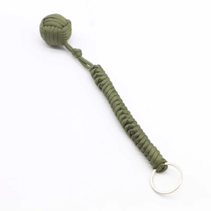 Outdoor Key Chain Emergency Survival Protecting Monkey Camping Lanyard Bearing Paracord Steel Parachute Ball Fist