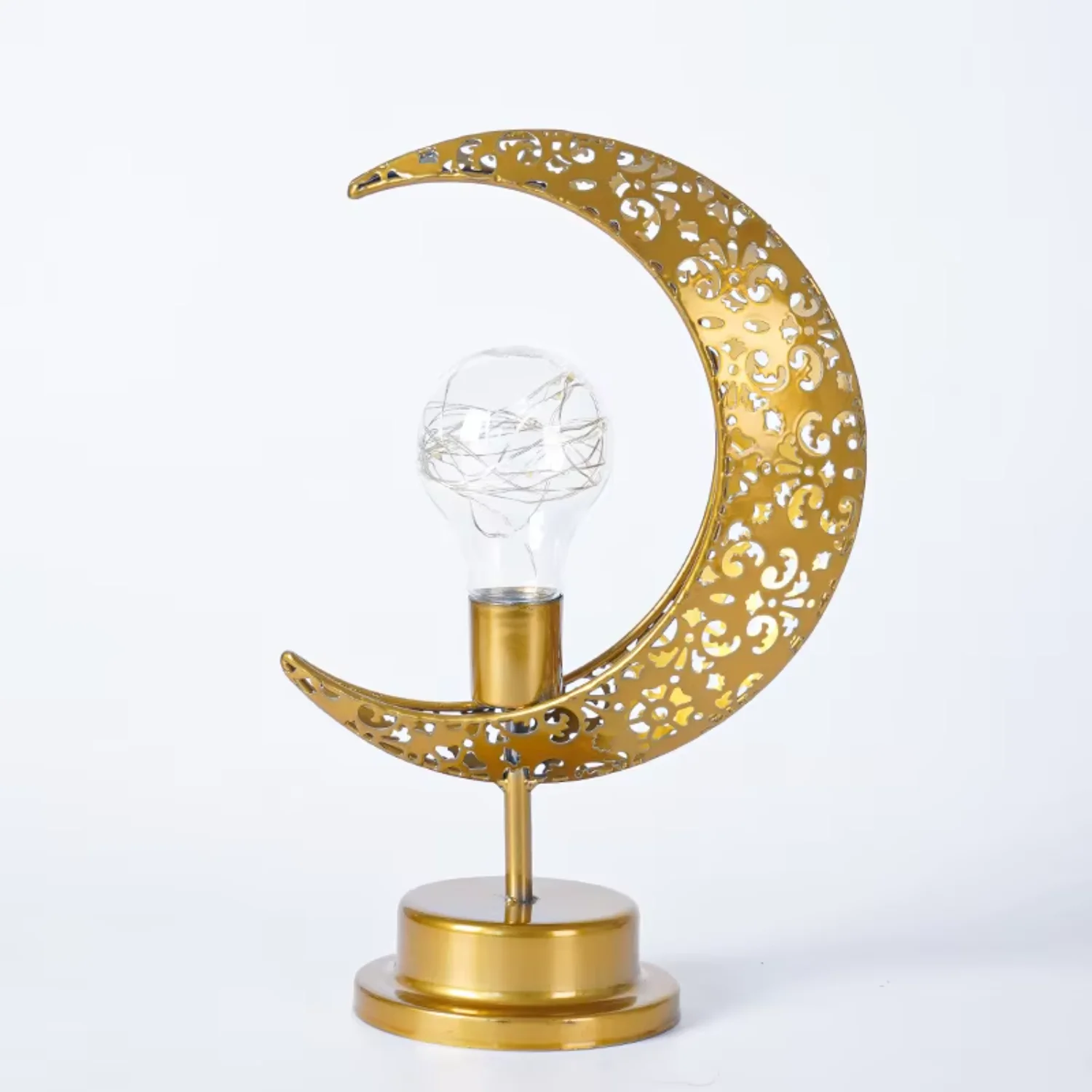 Wholesale EID LED Light Creative Personality Wrought Iron Moon Lamp Ball Bulb  Atmosphere Table Lamp Bedroom Decoration
