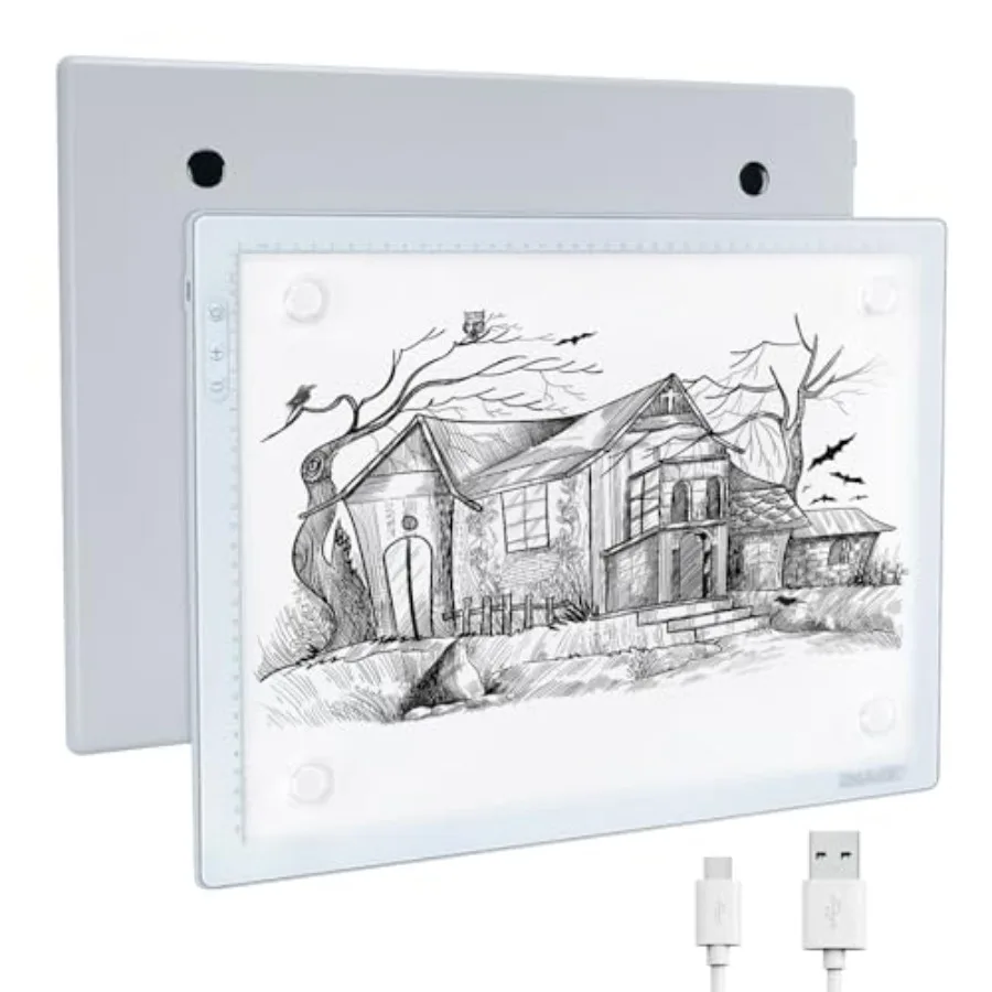 

Светодиодный планшет A3 для рисования и трафаретирования, питание от USB Type-C, магнитный световой бокс, 4 магнитных зажима в комплекте, беспроводной, ультратонкий