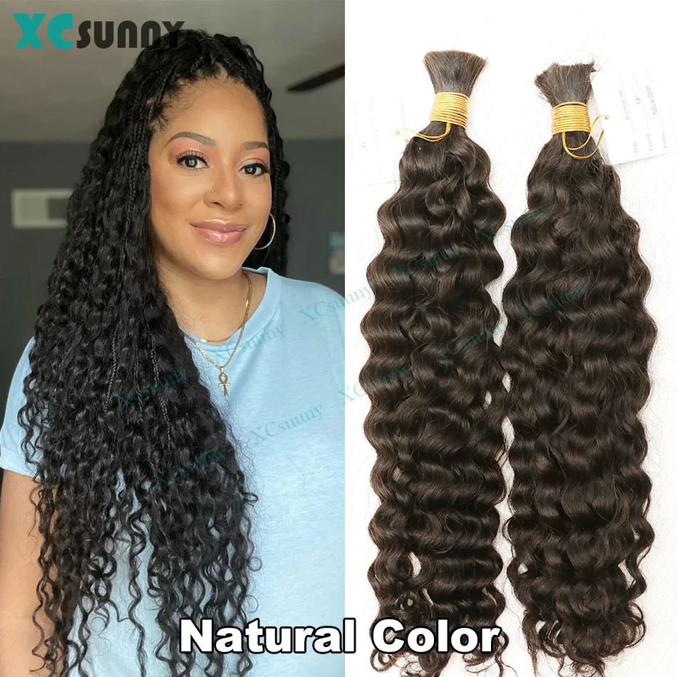 Capelli umani ricci sfusi per intrecciare 27 613 Capelli sciolti a onde profonde per trecce 4 30 Capelli sfusi doppi disegnati per trecce Boho