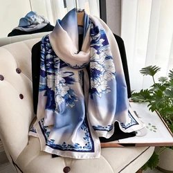 Luxury Brand Scarf Spring Summer Women Beach Sunscreen Fashion Party Shawl China Quality Silk Lady Popular Print Scarves Hijab