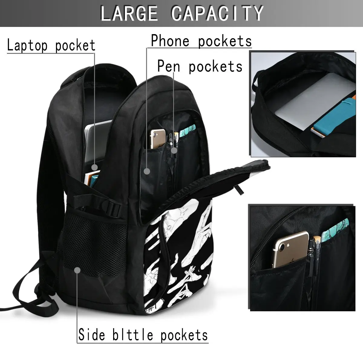 Jujutsu Kaisen_3 Simple backpack with large capacity for business computers USB backpack