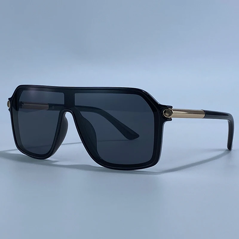 Vintage Übergroße Einteilige Schild-Sonnenbrille für Herren 2026 Luxusmarke Metallrahmen Outdoor-Sonnenbrille für Männer Trendige Schattierungen – Detail 10