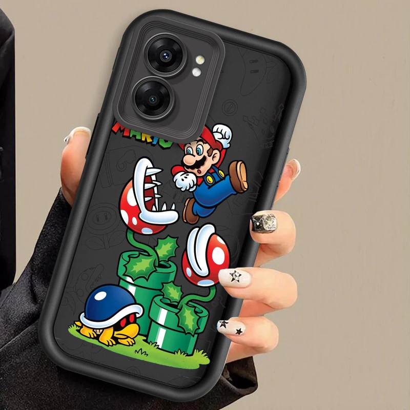 Anime Super M-Mario Cartoon Eye Ladder For OPPO Find X5 X3 A58 A57 A55 A53 A54 A92 A74 A78 A98 A16 A94 A76 A72 5G Funda