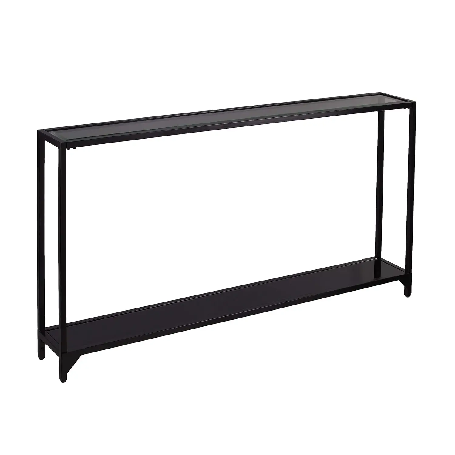 Narrow Metal Console Table, Dining Room With Open Concept Living Space Glam Style Powder-Coated Iron, Black, Customized