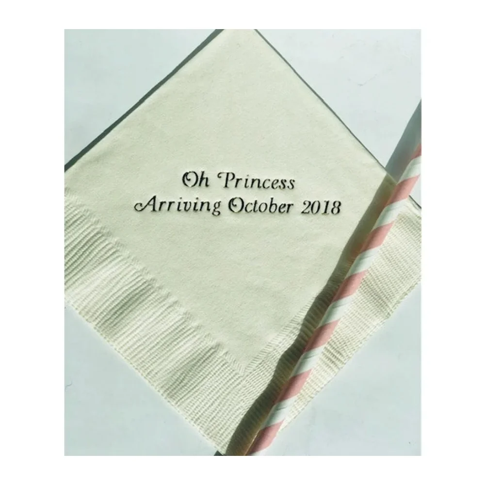 Personalized Napkins for Baby Shower, Custom Cocktail Beverage Paper, Monogram Luncheon Avail milestones, Birthday Party, 50PCs