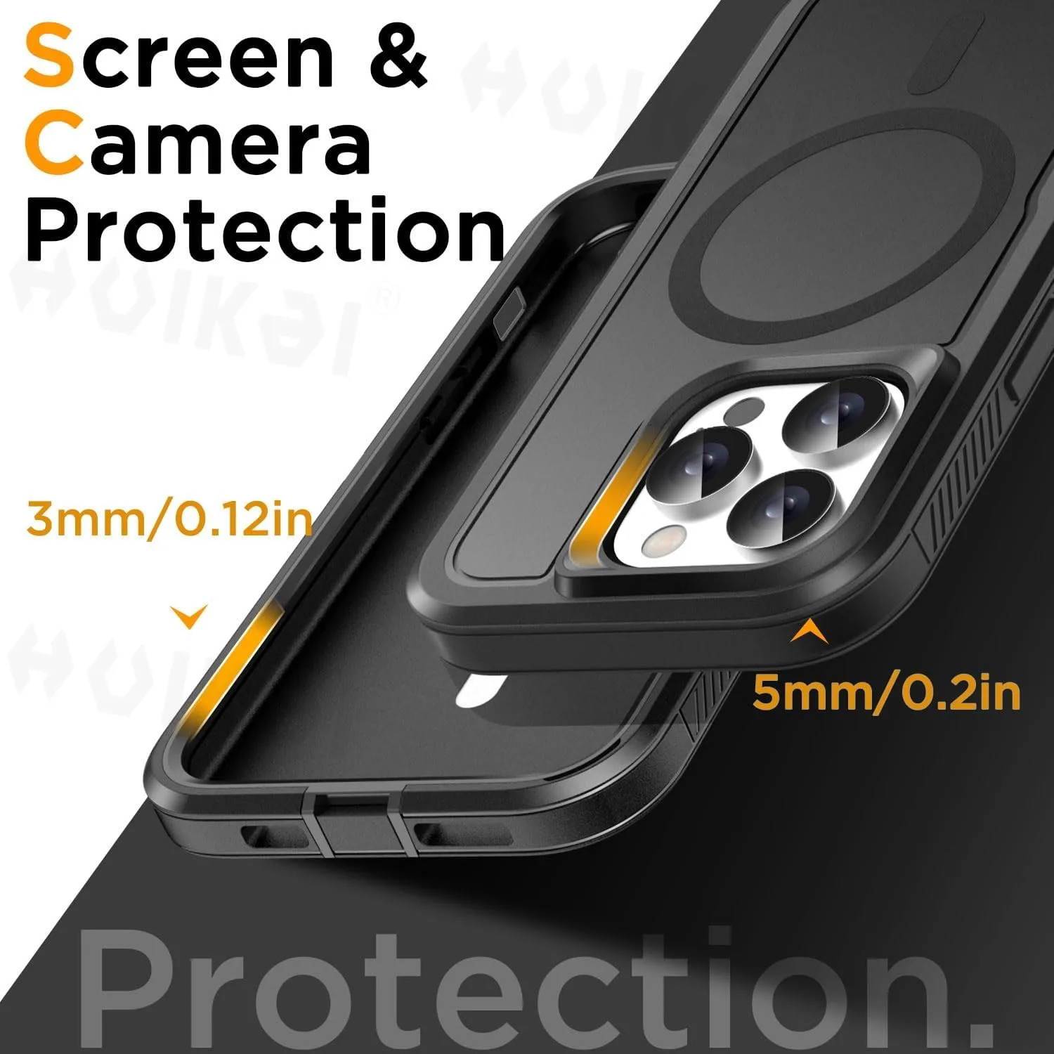 Picture 5: Case For iPhone 17 Pro Max 16 15 Pro Max 15 14 Pro 13 12 Heavy Duty Shock Absorption  Full Body Protective Silicone Rubber Cover