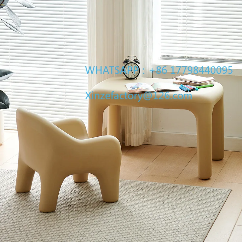 Customizable PE material table and chair set Household environmental protection safety table and chair set