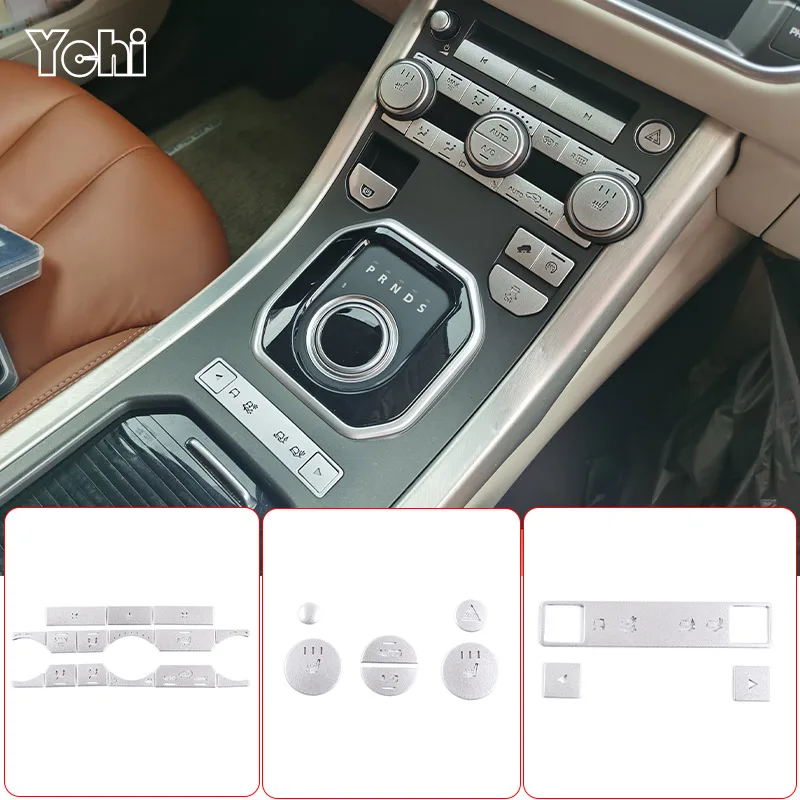 

For Land Rover Range Rover Evoque 2012-19 Aluminum alloy Car Steering Wheel Button Air Conditioning Button Sticker Car Accessory