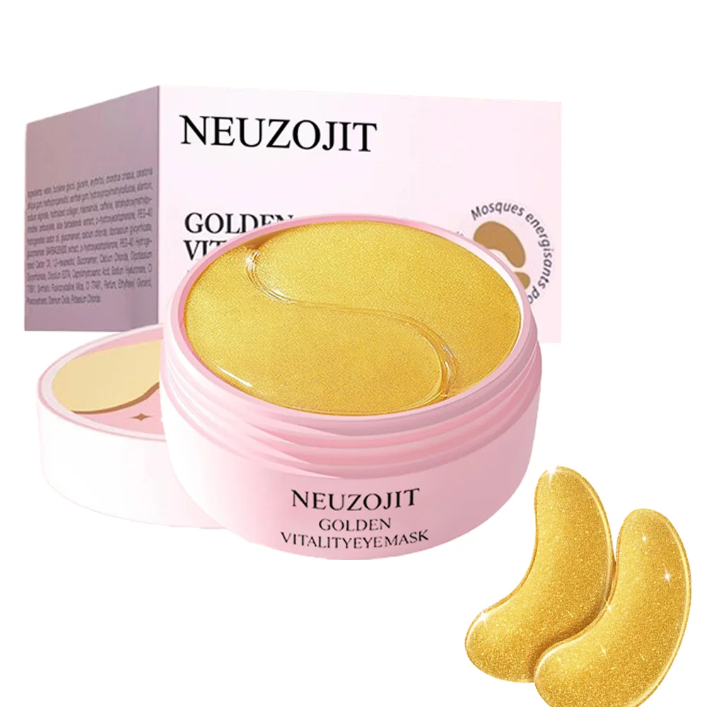 Gold Infused Collagen Eye Mask for Men & Women, Reduces Dark Circles & Fine Lines, Intense Hydration for Home Skincare Routine, Great After Late Night Work