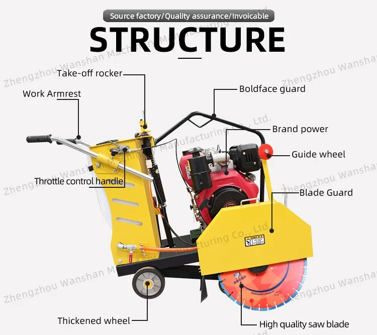 350mm Saw Blade Mini Factory Outlet Floor Saw Handheld Asphalt Portable Road Cutting Machine