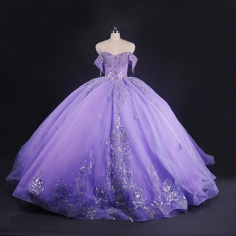Customized Formal Lace Quinceanera Dresses Big Bow Vestidos De 15 Años Birthday Party Gowns Lace Up Back Crystal Sweet 15 Dress